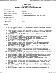 Lisca Paolo Topologia Algebrica Registro lezioni anno accademico