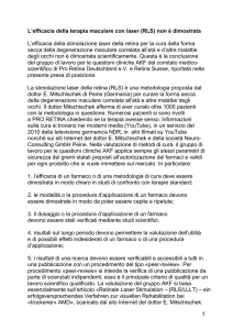 1 L`efficacia della terapia maculare con laser (RLS