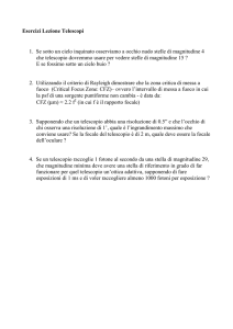 Esercizi Lezione Telescopi 1. Se sotto un cielo inquinato