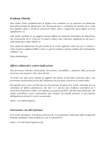 Evidenze Cliniche Effetti collaterali e contro Effetti