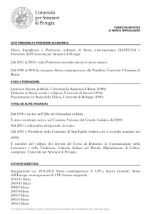 Marco Impagliazzo è Professore ordinario di Storia contemporanea