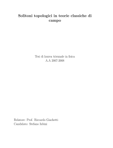 Solitoni topologici in teorie classiche di campo
