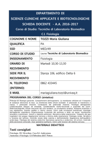 Tozzi Maria Giuliana - Fisiologia