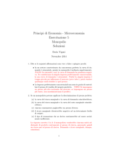 Esercitazione 05. Monopolio - e-Learning