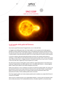 La più grande stella gialla dell`Universo
