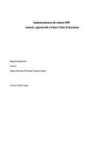 Implementazione dei sistemi ERP: ostacoli, opportunità e