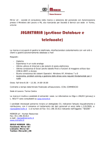 SEGRETARIA (gestione Database e telefonate)