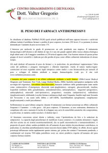 il peso dei farmaci antidepressivi
