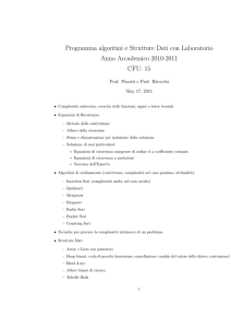 Programma algoritmi e Strutture Dati con Laboratorio