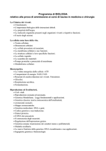 Biologia - Corso preparazione test di ammissione medicina