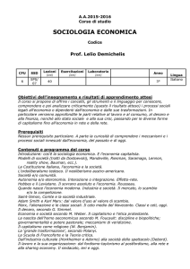sociologia economica - Università degli Studi dell`Insubria