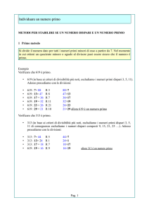 Individuare un numero primo