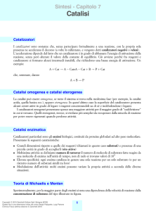 Capitolo 7 Catalisi - Zanichelli online per la scuola