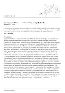 Experimentum Mundi – con un`intervista a Giorgio Battistelli di