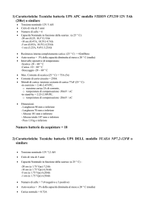 1) Caratteristiche Tecniche batteria UPS APC modello VISION
