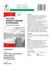 che cosa significa pensare in heidegger