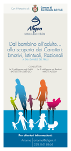 Dal bambino all`adulto... alla scoperta dei Caratteri: Emotivi, Istintuali