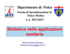 Statistica nelle applicazioni sanitarie