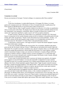Centro Chiara Lubich 1 (Trascrizione) Assisi, 26 ottobre 2000
