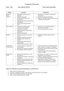 obiettivi minimi e programma matematica 2ba