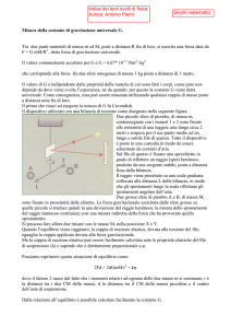 misura della costante di gravitazione universale G