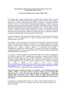 Information note on AEO C-TPAT mutual recognition agreement