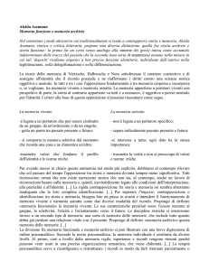 Aleida Assmann Memoria funzione e memoria archivio Nel