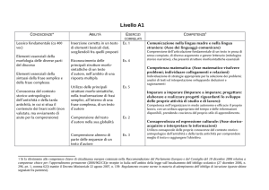 Syllabus Livelli A1 e A2