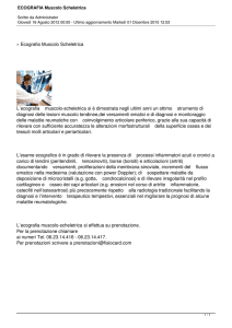 ECOGRAFIA Muscolo Scheletrica