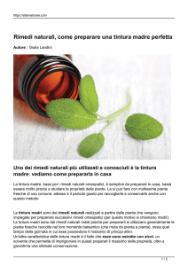 Rimedi naturali, come preparare una tintura madre