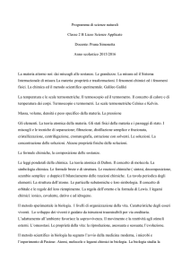 Programma di scienze naturali 2B - Asproni