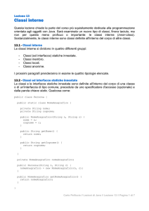 Classi interne - Sauron Software