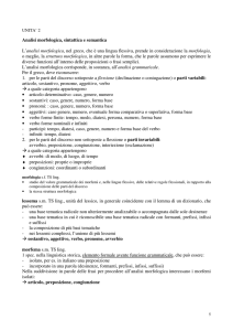 Analisi morfologica, sintattica e semantica L`analisi morfologica, nel