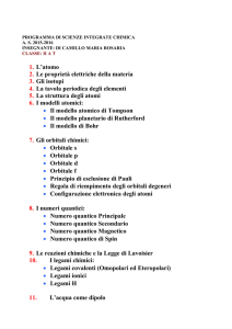 1. L`atomo 2. Le proprietà elettriche della materia