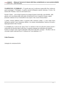 Attesa per l`annuncio di stasera della Nasa