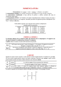 Nomenclatura dei Composti Inorganici per le Classi 2C e 2D