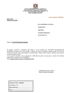 Anno Scolastico 2015/2016 Oggetto: Corsi di Strumento musicale Si