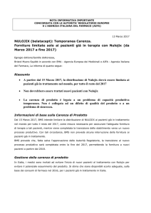 NULOJIX (belatacept): Temporanea Carenza. Forniture limitate solo