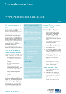 Prevenzione delle malattie causate dal caldo Preventing heat