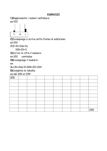 ESERCIZI 1)Rappresento i numeri sull`abaco: es:102 2)Scompongo
