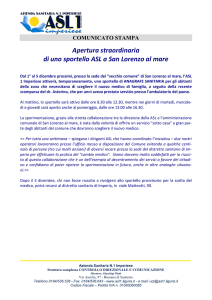 Apertura straordinaria di uno sportello ASL a San Lorenzo al mare
