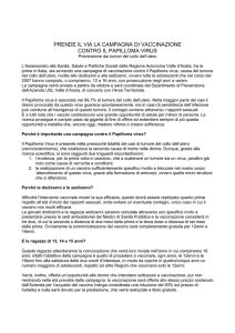 prende il via la campagna di vaccinazione contro il papilloma virus