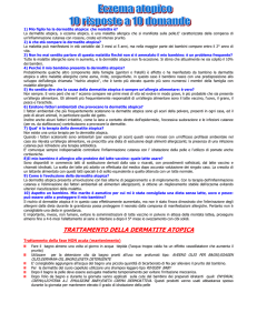 DERMATITE ATOPICA:10 RISPOSTE A 10 DOMANDE