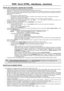 PHP: form HTML, database, sessione