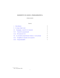 ELEMENTI DI LOGICA PROBABILISTICA Indice 1