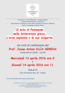 Il mito di Palamede nella letteratura greca. L`eroe sapiente e le sue