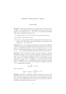 Probabilità e Statistica 2016/17, Foglio I 3 marzo 2017