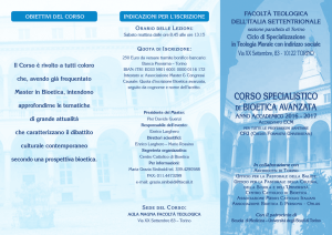 corso specialistico - Facoltà Teologica Torino