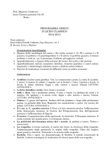 programma greco ii liceo classico 2012-2013