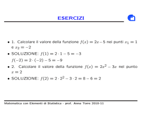 esercizi - Dipartimento di Matematica